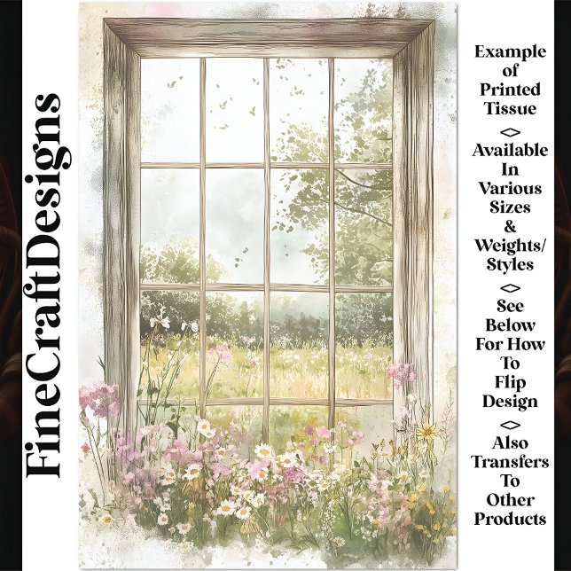 Summer Countryside & Wood Window AN6 Decoupage Tissue Paper (Creator Uploaded)