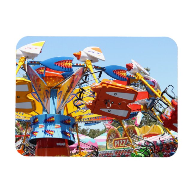 Summer County Fair Ride Fun Colourful Photo Magnet (Horizontal)