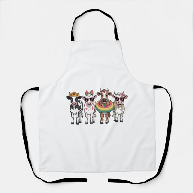 Summer Cows , Beach Farm Apron (Front)