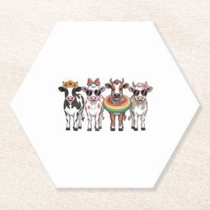 Summer Cows PNG, Beach Farm Paper Coaster