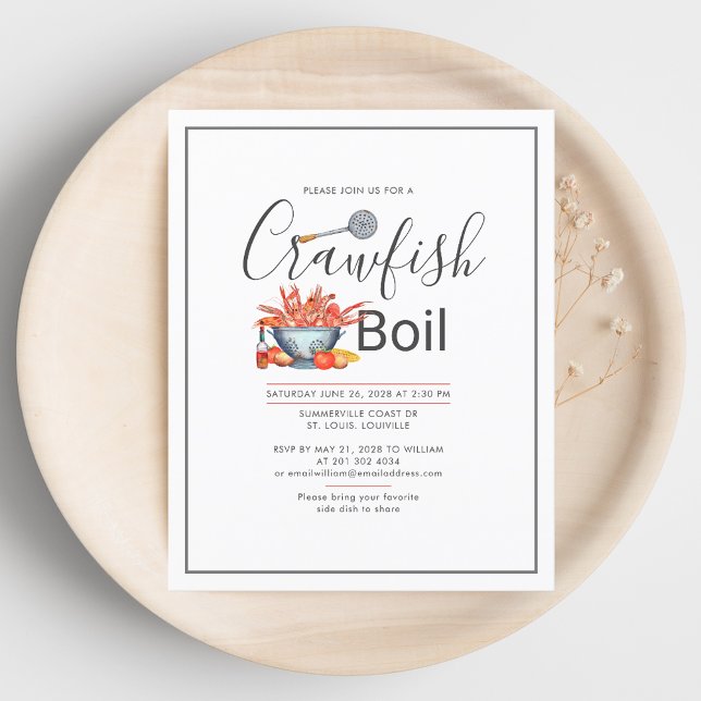 Summer Crawfish Boil Family Cookout Reunion Invite (Summer Crawfish Boil Family Cookout Reunion Invite)