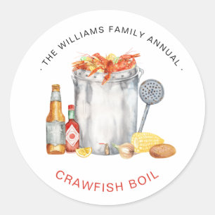 Summer Crawfish Boil   Low Country Boil Cookout   Classic Round Sticker