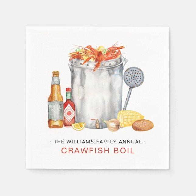 Summer Crawfish Boil | Low Country Boil Cookout  Napkin (Front)