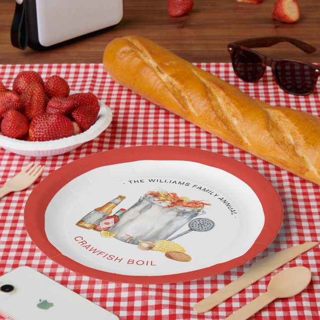 Summer Crawfish Boil | Low Country Boil Cookout Paper Plate (Picnic)
