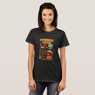 Summer Crew – Tropical Cartoon Beach Squad T-Shirt