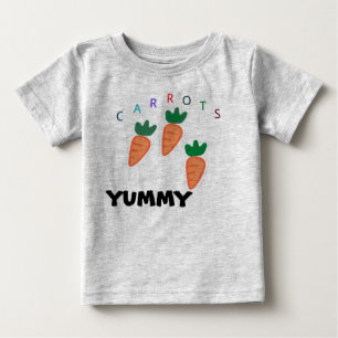 Summer Cute Carrots Yummy Baby Grey T-Shirt