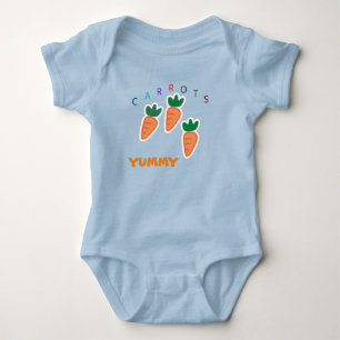 Summer Cute Carrots Yummy Baby Pink Bodysuit