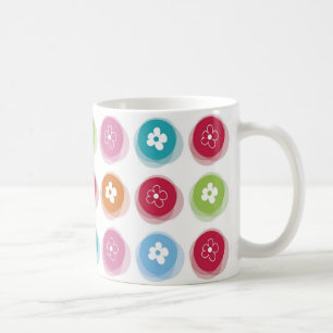 Summer Cute Daisy Flower Fuzzy Dots Colourful Fun Coffee Mug