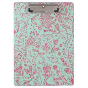 Summer cute floral pattern clipboard