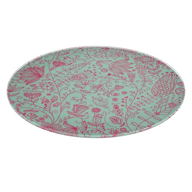 Summer cute floral pattern cutting board (Corner)