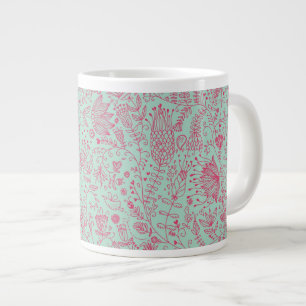 Summer cute floral pattern large coffee mug