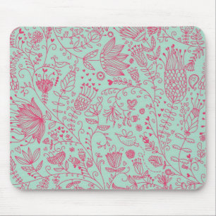 Summer cute floral pattern mouse mat