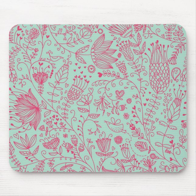 Summer cute floral pattern mouse mat (Front)