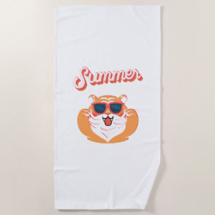 Summer Cute Tiger Beach Towel