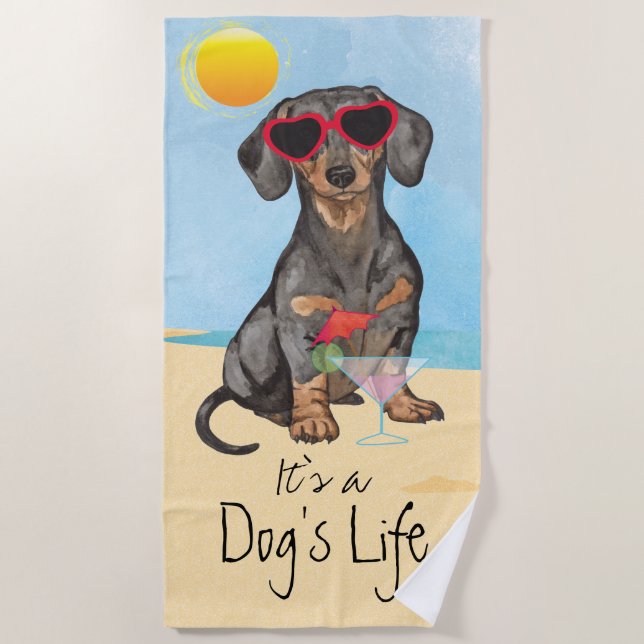 Summer Dachshund Beach Towel (Front)