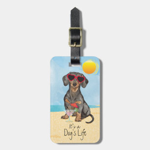 Summer Dachshund Luggage Tag