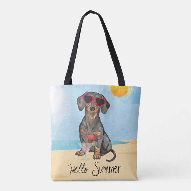 Summer Dachshund Tote Bag (Back)