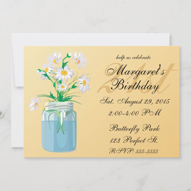 Summer Daisies Birthday Invitations (Front)