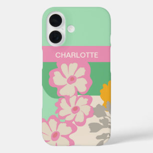 Summer Daisies Colour Blocks Modern Floral iPhone 16 Case