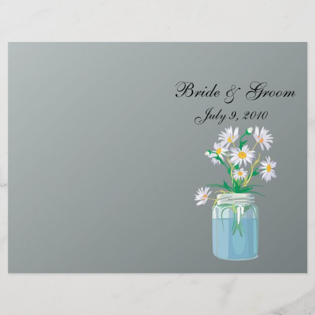Summer Daisies Folded Wedding Program (Front)