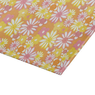 Summer Daisies Glass Cutting Board