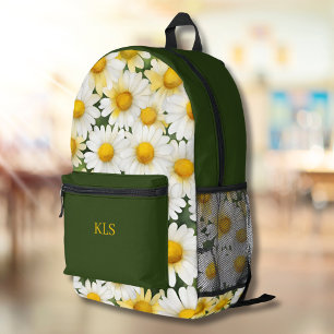 Summer Daisies Monogram Printed Backpack