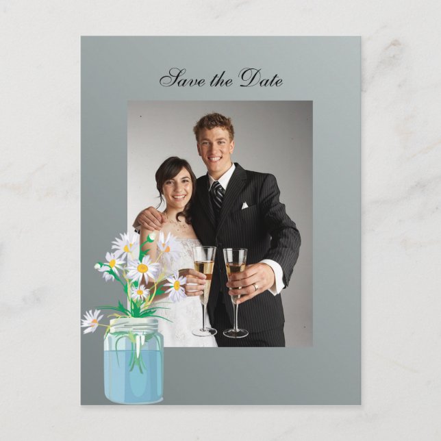 Summer Daisies Save the Date Postcard (Front)