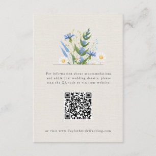 Summer Daisy Blue Floral Botanical Enclosure Card