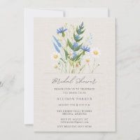 Summer Daisy Blue Wildflower Bridal Shower