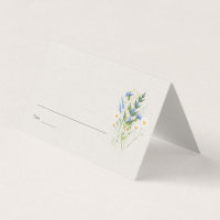 Summer Daisy Botanical Wedding Table Place Card