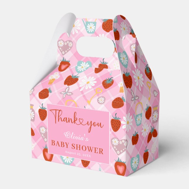 Summer Daisy Flower Berry Sweet Baby Shower  Favour Box (Front Side)