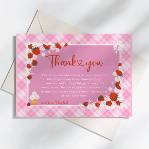 Summer Daisy Flower Berry Sweet Baby Shower Thank You Card