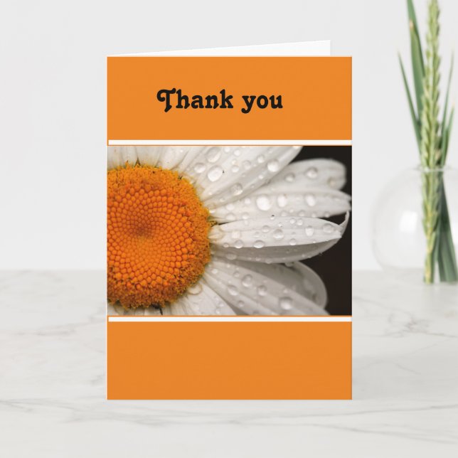 Summer Daisy Thank You Blank Greeting Card (Front)