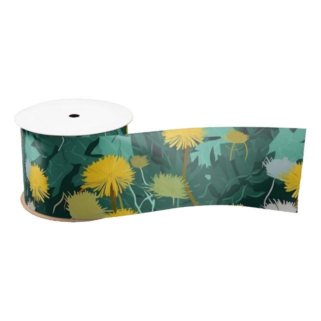 Summer Dandelion Meadow Satin Ribbon (Spool)