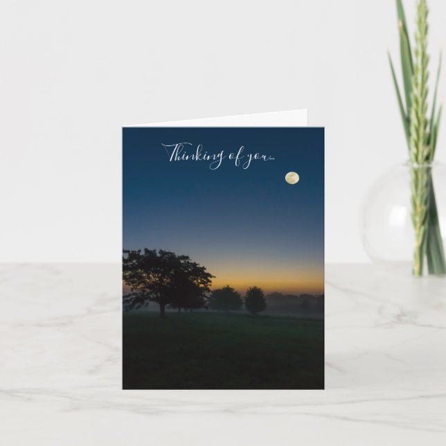 Summer Dawn With Moon Thinking Of You Card (Front)