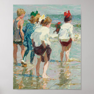 Summer Day At Brighton Beach Edward Henry Potthast Poster