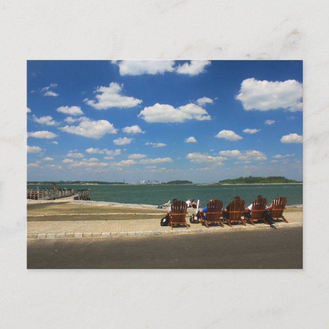Summer Day at Georges Island, Boston Harbour Postcard (Front)