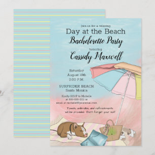 Summer Day at the Beach Bachelorette Party Invitation