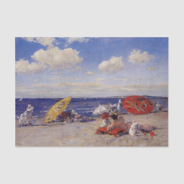 Summer Day at the Seaside (Beach Landscape) Tissue Paper (Front)
