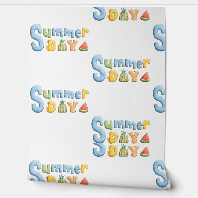 Summer Day - Summer Day Celebration Text Wallpaper (Unrolling)