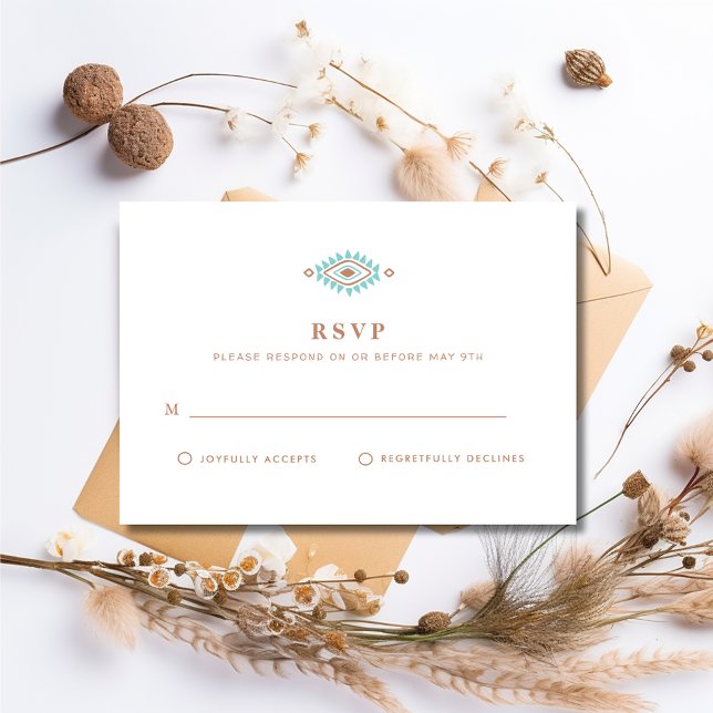 Summer Desert Southwestern Wedding RSVP Card (Summer Desert Southwestern Wedding RSVP card)