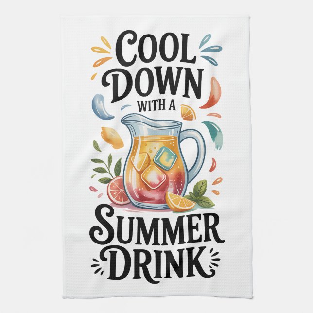 Summer Design Tea Towel (Vertical)