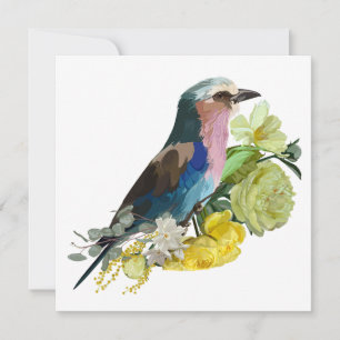 Summer design with Lilac breasted Roller bird Invitation
