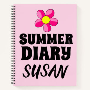 SUMMER DIARY PERSONALIZED GIRLS NOTEBOOK