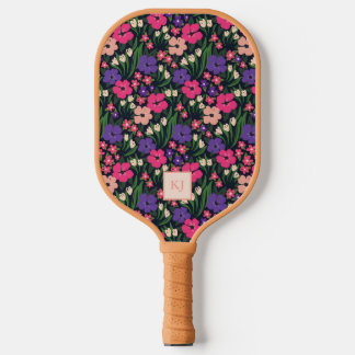 Summer Ditsy Floral Monogrammed Pickleball Paddle