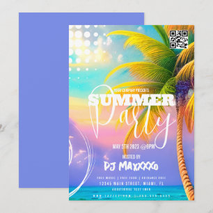Summer DJ Event Beach Party Club Flyer C Invitation
