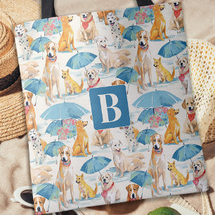 Summer Dogs Colourful Personalised Monogram Patter Tote Bag