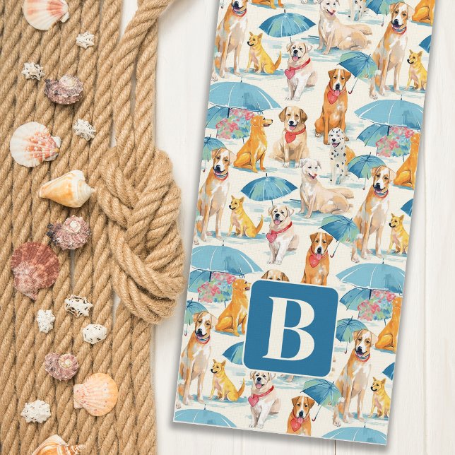 Summer Dogs Colourful Personalised Monogram Patter Yoga Mat (Creator Uploaded)