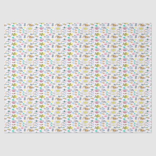 Summer doodle pattern tissue paper (Front)