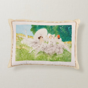 Summer Dreams, 1934 by Louis Icart Decorative Cushion